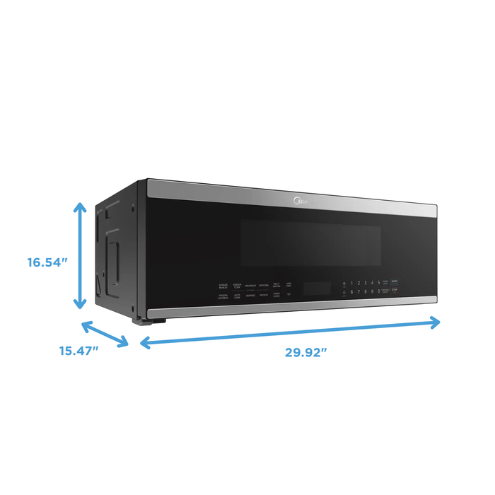 Midea 1.2 Cu. Ft. Slim Over-the-Range Microwave with 400 CFM - Stainless Steel - MMO12S14ASTC