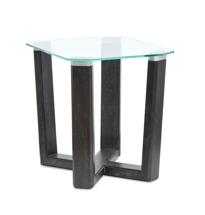 Morden 20\" End Table with Glass Top - Black Truffle