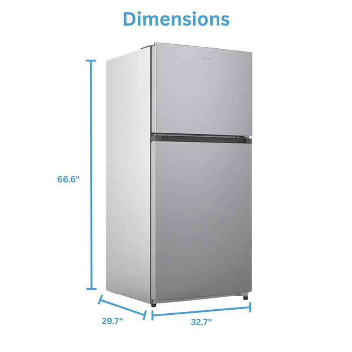 Midea 30” 20.5 Cu. Ft. Top Mount Freezer Refrigerator – Stainless Steel - MRT21D2BST