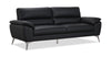 Mystic 85.4” Contemporary Genuine Leather Sofa - Black