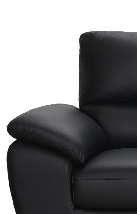 Mystic 65.7” Contemporary Genuine Leather Loveseat – Black