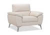 Mystic 41.7” Contemporary Genuine Leather Chair - Frost