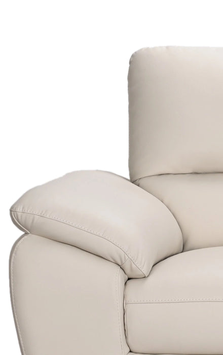 Mystic 41.7” Contemporary Genuine Leather Chair - Frost