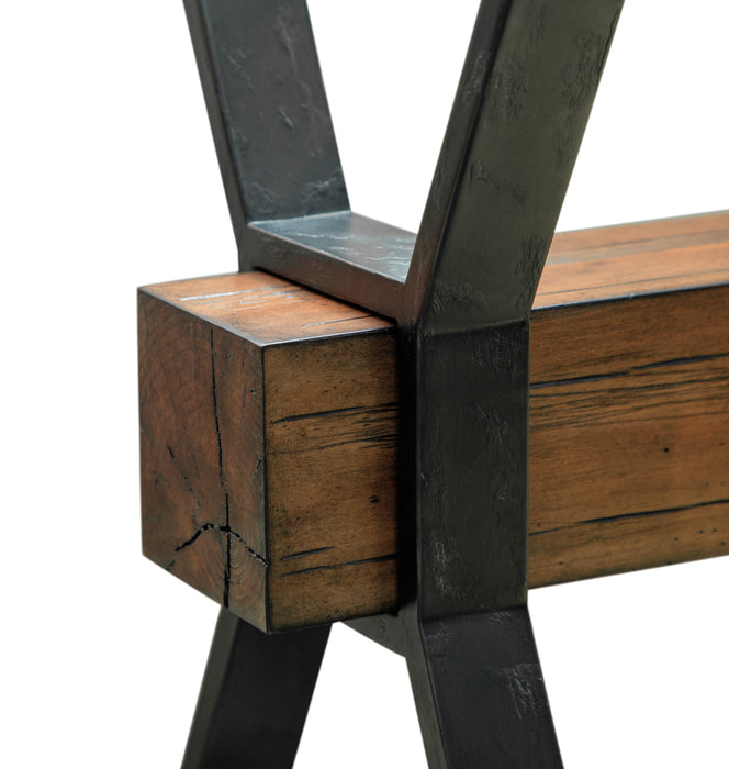 Newton 26\" End Table with Glass Top - Toasted Nutmeg