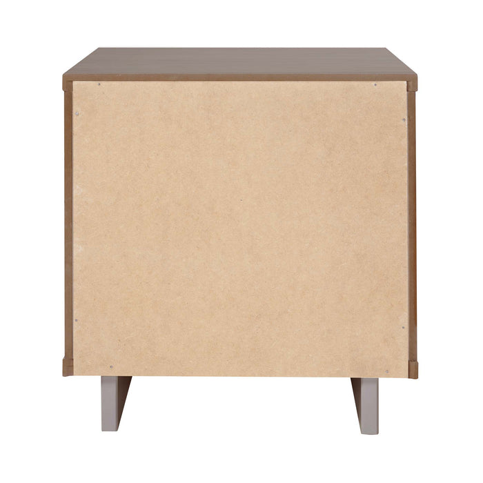 Manhattan Comfort Granville Modern Nightstand with 2 Full Extension Drawers - Dark Grey