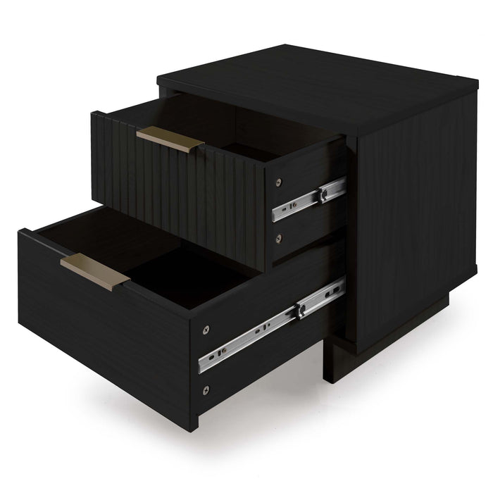 Manhattan Comfort Granville Modern Nightstand with 2 Full Extension Drawers - White