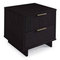 Manhattan Comfort Granville Modern Nightstand with 2 Full Extension Drawers - White