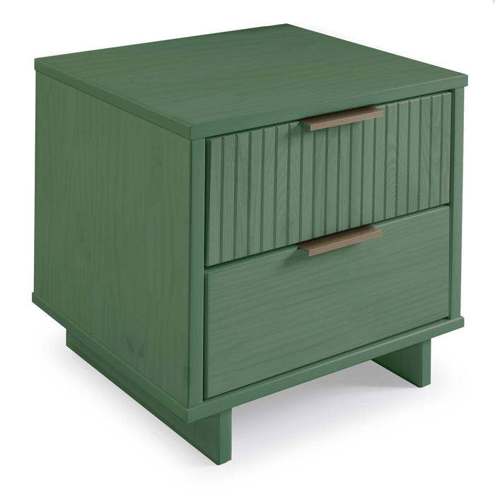 Manhattan Comfort Granville Modern Nightstand with Full Extension Drawer - Midnight Blue