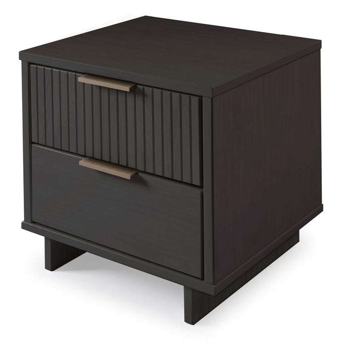 Manhattan Comfort Granville Modern Nightstand with Full Extension Drawer - Black