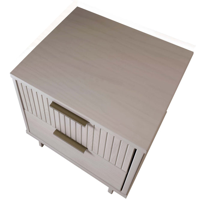Manhattan Comfort Granville Modern Nightstand with Full Extension Drawer - Dark Grey
