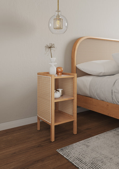 Manhattan Comfort Versailles End Table - Natural Cane
