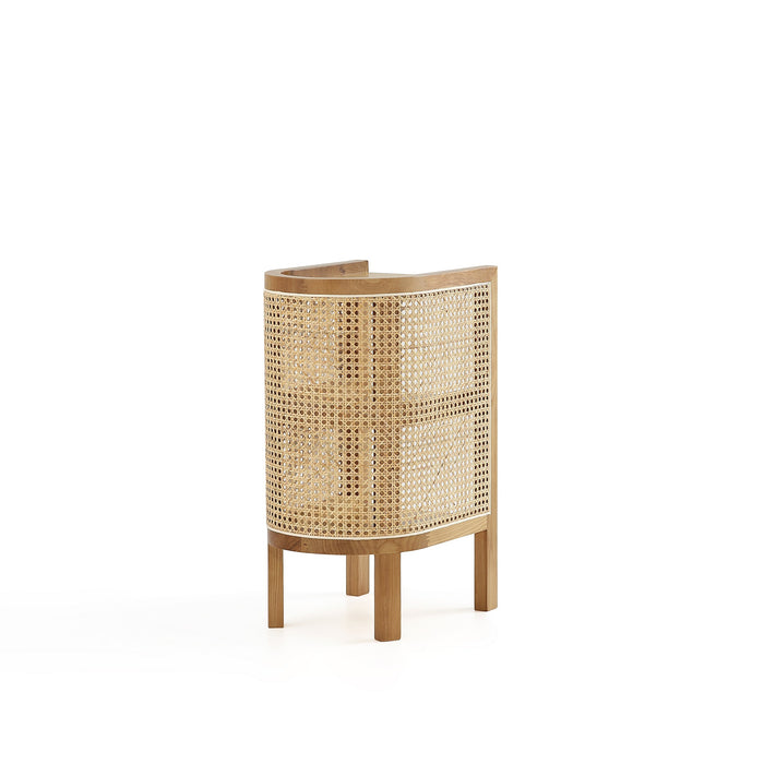 Manhattan Comfort Versailles End Table - Natural Cane