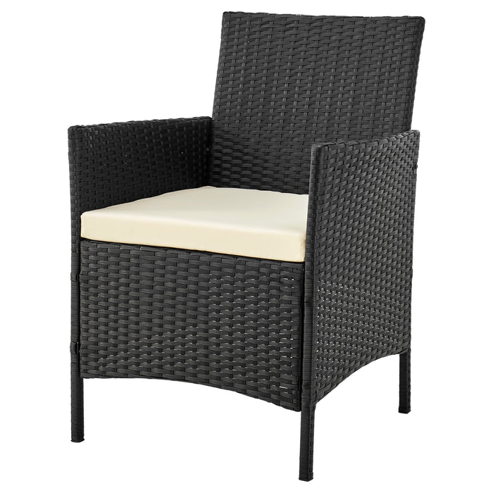 Manhattan Comfort Imperia Steel Rattan 4-Piece Patio Conversation Set - Cream