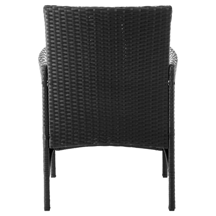Manhattan Comfort Imperia Steel Rattan 4-Piece Patio Conversation Set - Cream