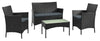 Manhattan Comfort Imperia Steel Rattan 4-Piece Patio Conversation Set with Cushions - Grey