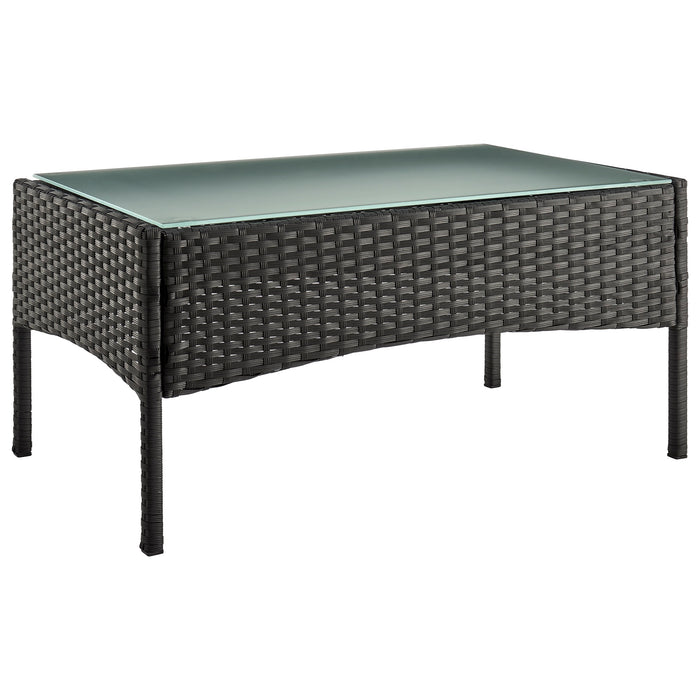 Manhattan Comfort Imperia Steel Rattan 4-Piece Patio Conversation Set with Cushions - Grey