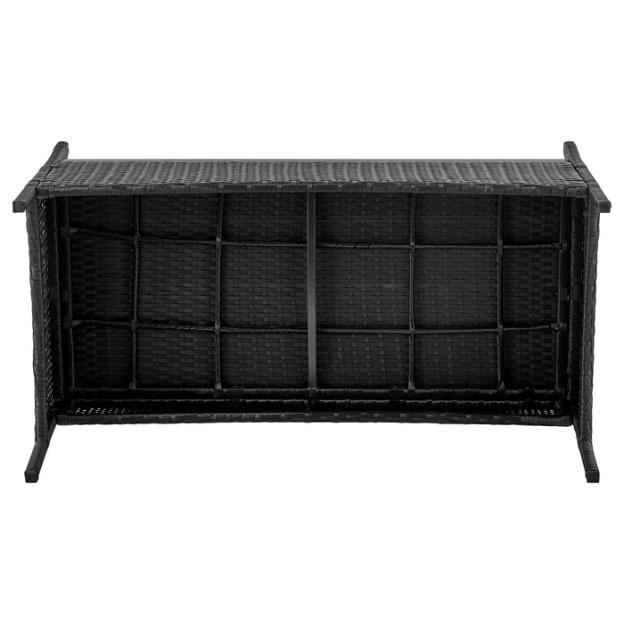 Manhattan Comfort Imperia Steel Rattan 4-Piece Patio Conversation Set with Cushions - Grey