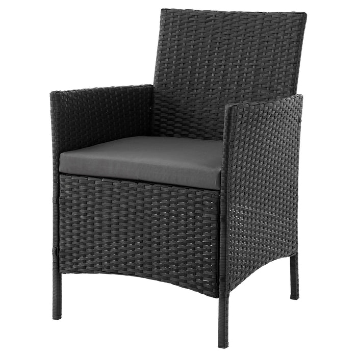 Manhattan Comfort Imperia Steel Rattan 4-Piece Patio Conversation Set with Cushions - Grey