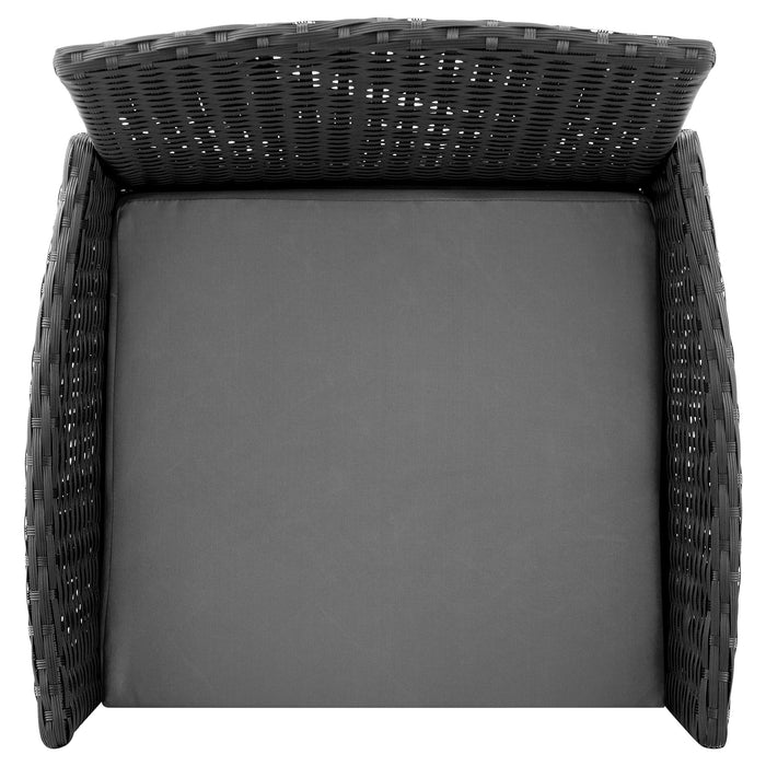 Manhattan Comfort Imperia Steel Rattan 4-Piece Patio Conversation Set with Cushions - Grey