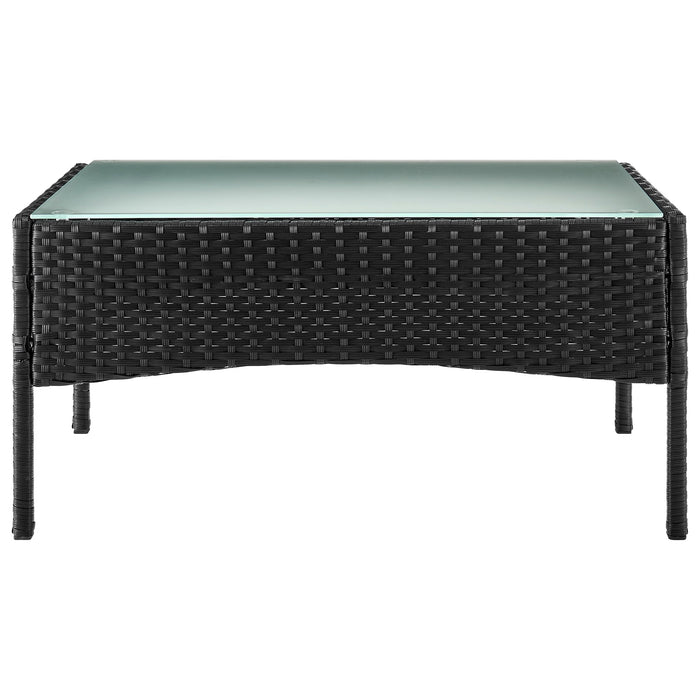 Manhattan Comfort Imperia Steel Rattan 4-Piece Patio Conversation Set with Cushions - Grey