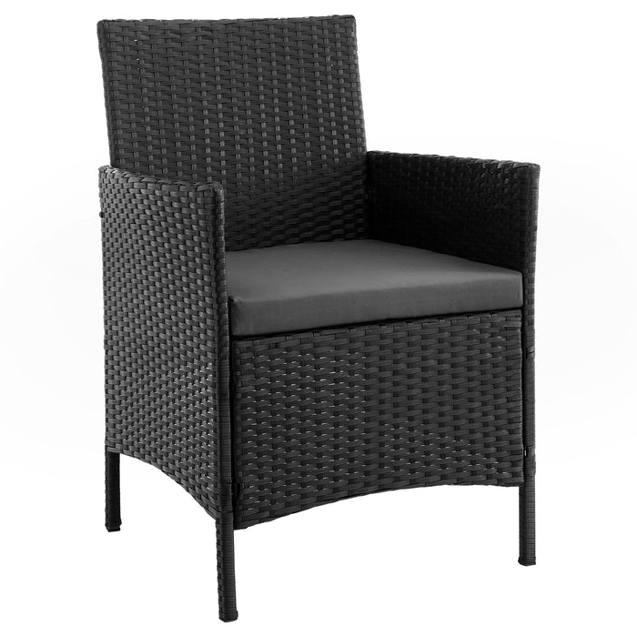 Manhattan Comfort Imperia Steel Rattan 4-Piece Patio Conversation Set with Cushions - Grey
