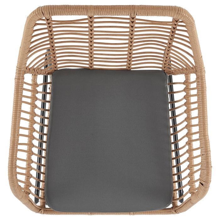 Manhattan Comfort Antibes 2.0 Steel Rattan 4-Piece Patio Conversation Set - Grey