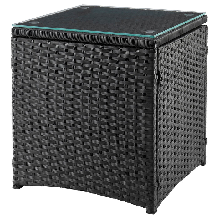 Manhattan Comfort Imperia Steel Rattan 3-Piece Patio Conversation Set - Grey