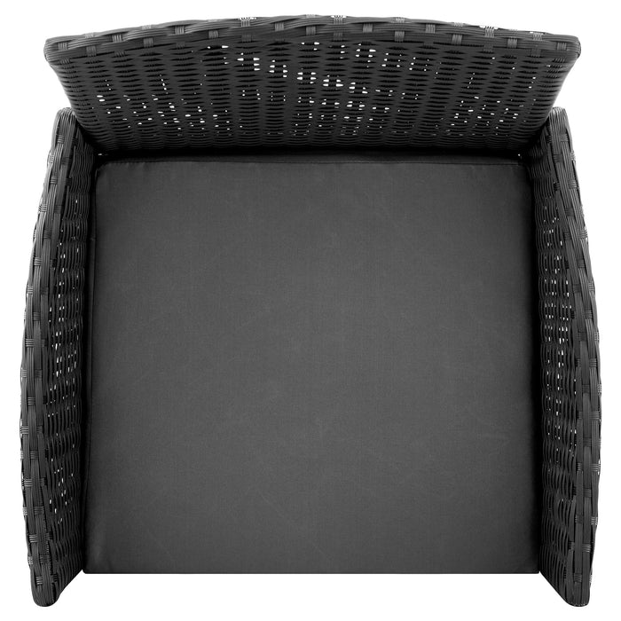 Manhattan Comfort Imperia Steel Rattan 3-Piece Patio Conversation Set - Grey