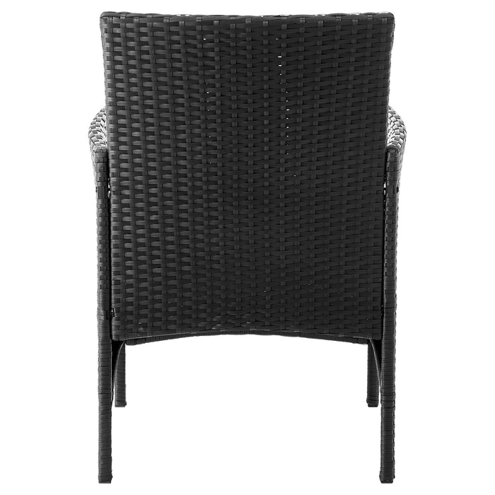 Manhattan Comfort Imperia Steel Rattan 3-Piece Patio Conversation Set - Grey