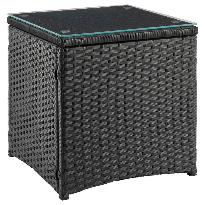 Manhattan Comfort Imperia Steel Rattan 3-Piece Patio Conversation Set - Grey