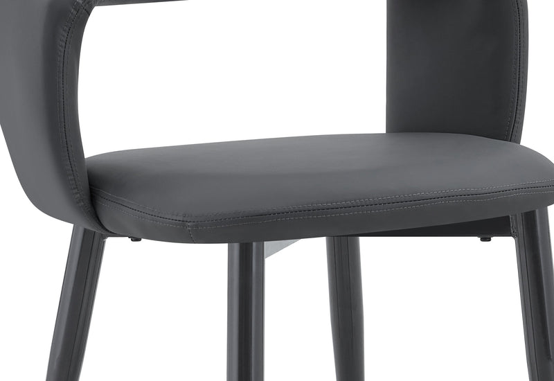 Orion Dining Chair with Vegan-Leather Fabric, Metal – Charcoal