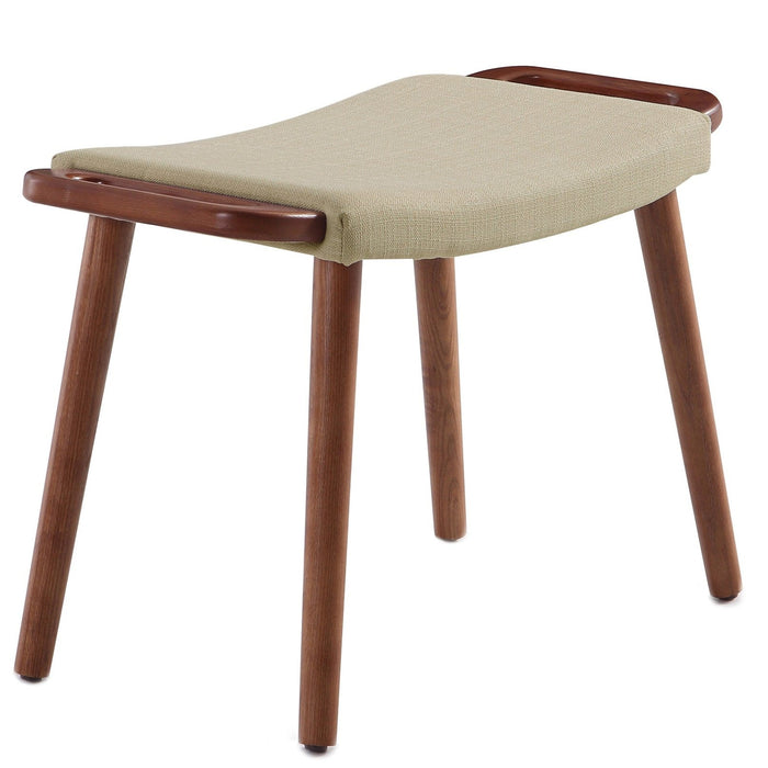 Manhattan Comfort Geta Ottoman - Barley & Antique Walnut