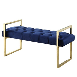 Imperial Tufted Bench with Gold Stand Navy Benches