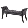 Imperial Tufted Bench with Armrest Grey Benches