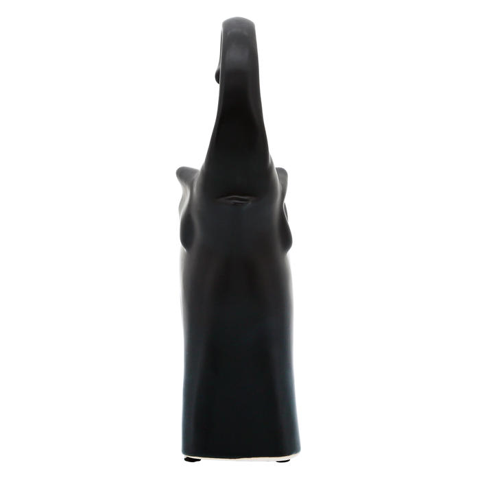 10.75” Contemporary Elephant Figurine – Matte Black