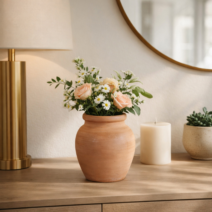 6” Terracotta Bud Vase – Earth Brown 