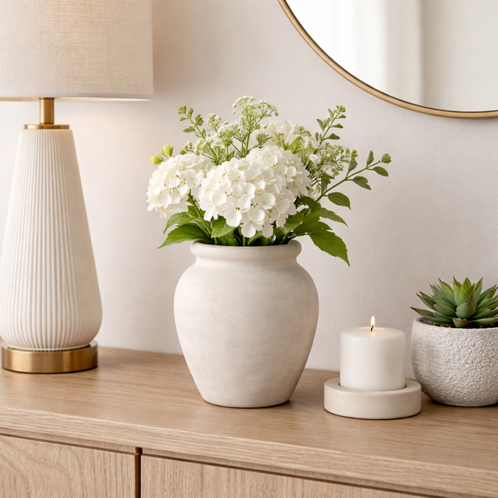 6.75” Contemporary Bud Vase – Ivory 