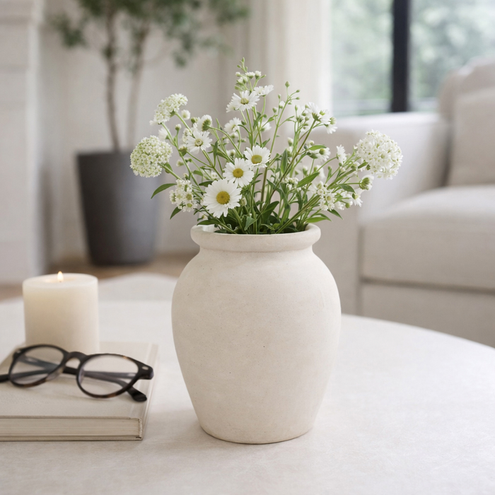 6.75” Contemporary Bud Vase – Ivory 