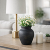 6.25” Terracotta Bud Vase – Black  | Vase à fleurs de 6,25 po en terre cuite - noir