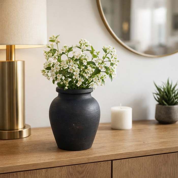 6.25” Terracotta Bud Vase – Black 