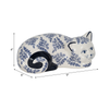 4” Ceramic Sleeping Chinoiserie Cat – Blue  | Chat endormi de 4 po en céramique de style chinoiserie - bleu