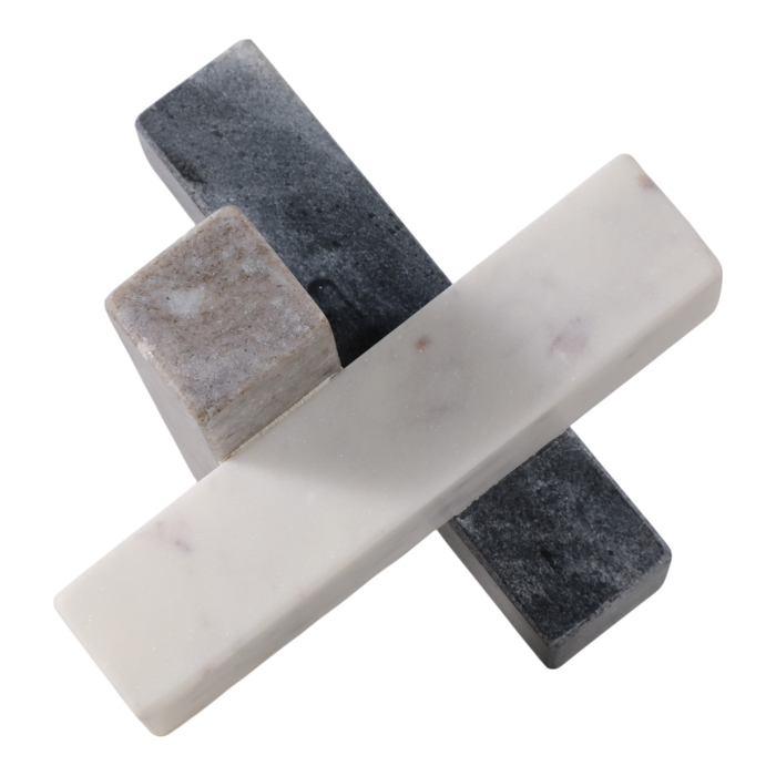 Marble 6” Abstract Jack Decoration – White