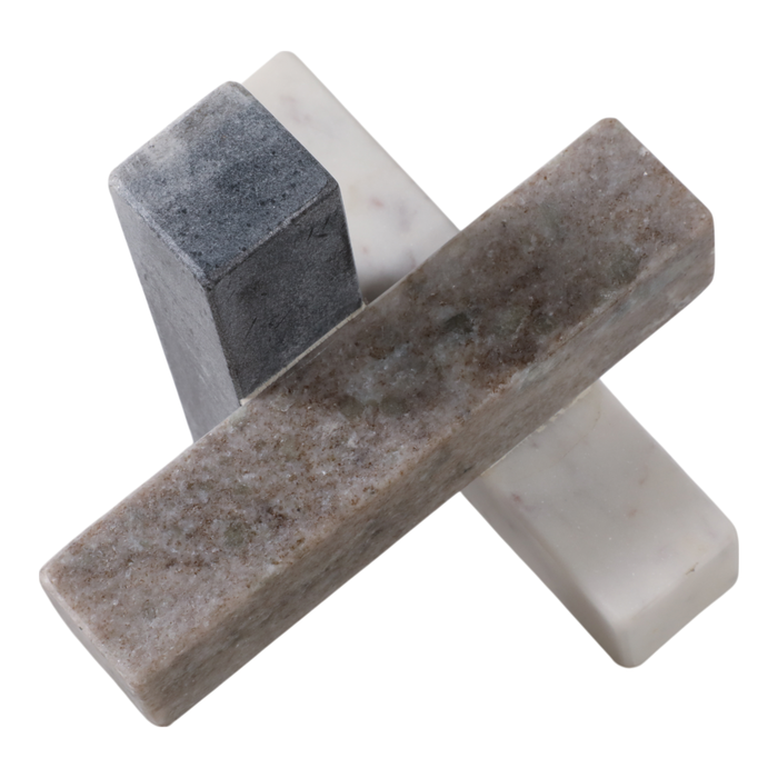 Marble 6” Abstract Jack Decoration – White