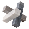 Marble 6” Abstract Jack Decoration – White | Osselet décoratif abstrait de 6 po en marbre - blanc