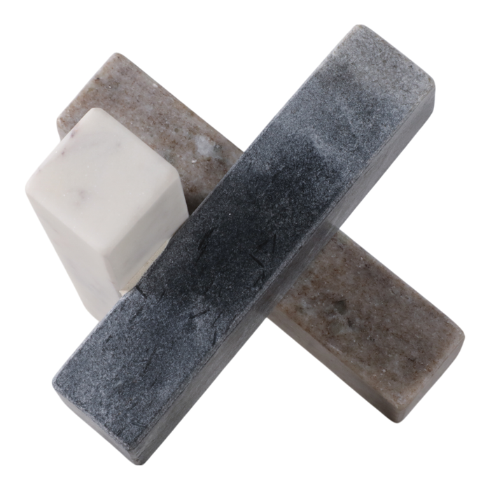 Marble 6” Abstract Jack Decoration – White