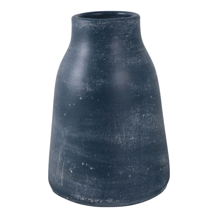 8.75” Terracotta Vase with Handle – Blue 