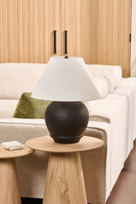 Sidney 14\" Table Lamp with Linen Shade – Black