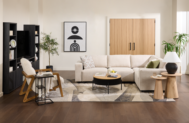 Infinity Modular 4-Piece Chenille Fabric Sofa Sectional – Taupe