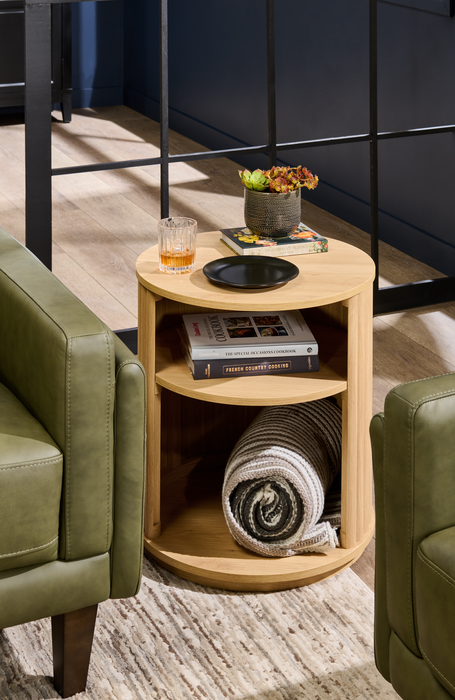 Juniper 20\" Modern End Table – Natural Oak