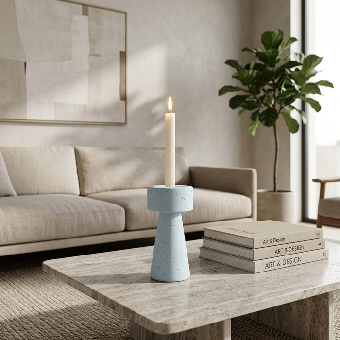 8” Taper and Pillar Candle Holder – Blue 